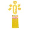 1 Set Hula Skirt High Elastic Eye-catching Plastic Fiber Hawaiian Hula Grass Skirt Set for Summer