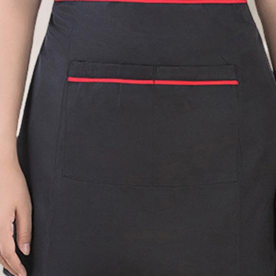 Половинный фартук официанта, водонепроницаемый маслостойкий, большие карманы, регулируемый ремень, мужской, женский, кухонный, шеф-повар, кафе, ресторан, пекарня, цветочный магазин, рабочий фартук для бариста