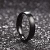 [King Will] men's ring black titanium ring width 5mm wedding ring Allergy friendly minimalist rings accessories size 14