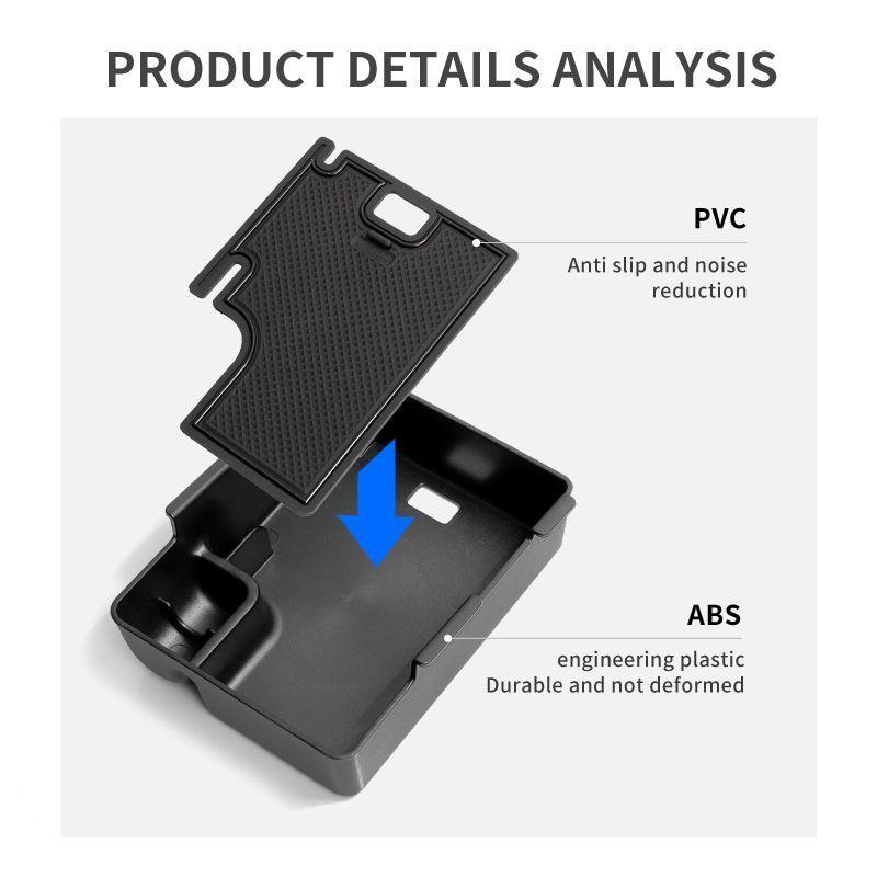 For MG3 Hybrid 2024 2025 Center Console Armrest Storage Box Interior Accessories Car Storage Box Organizer Tray ABS Black