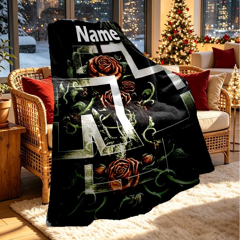 Custom Name Personalized Rammstein Print Blanket, Home Decor, Bedroom, Sofa, Camping, Couch, Gifts for Birthday Christmas