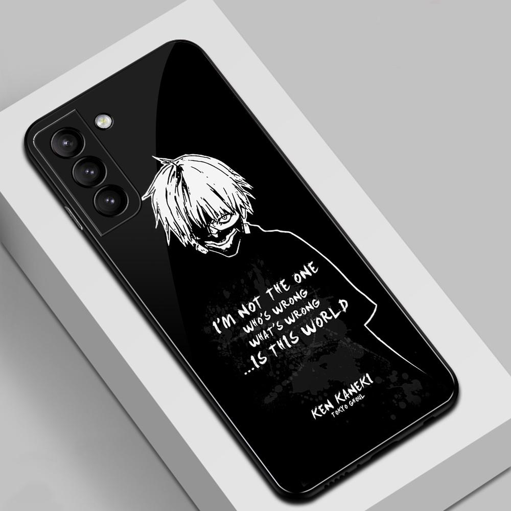 Чехол для телефона Anime Tokyo Ghoul Kaneki Ken для S22 S21 Ultra S8 S9 S10 S10E Plus FE Note 8 9 10 20 из закаленного стекла с защитой от падения