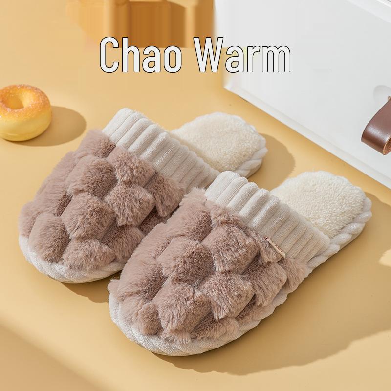 "Cotton Slippers for Women & Men – Warm, Non-Slip, Plush Indoor Footwear for Autumn & Winter"