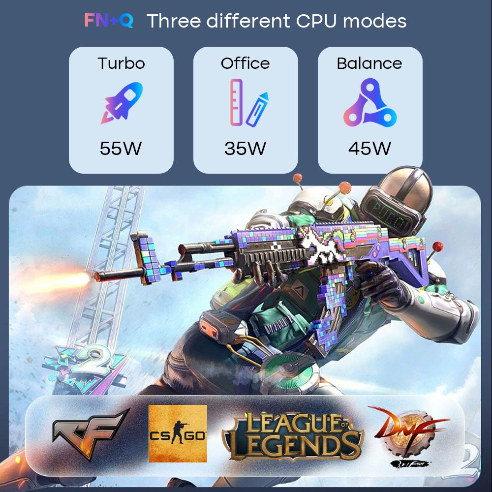 Ninkear Игровой ноутбук A16 AMD Ryzen 7 7735HS 16 ГБ DDR5 + 1 ТБ SSD 16 дюймов 2,5K 165 Гц WiFi6 Компьютер Ноутбук Windows 11 Ноутбук