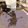 1pc Teddy Bear Office Round Area Rug,  Mat Suitable ForOffice, Under Office Chairs Bedroom Living Room Home Decor, Room Deco
