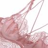 Французское нижнее белье, ультратонкий кружевной сексуальный комплект с бюстгальтером пуш-ап и трусиками с высокой талией, красивый рюкзак для женщин, нижнее белье размера плюс чашка D