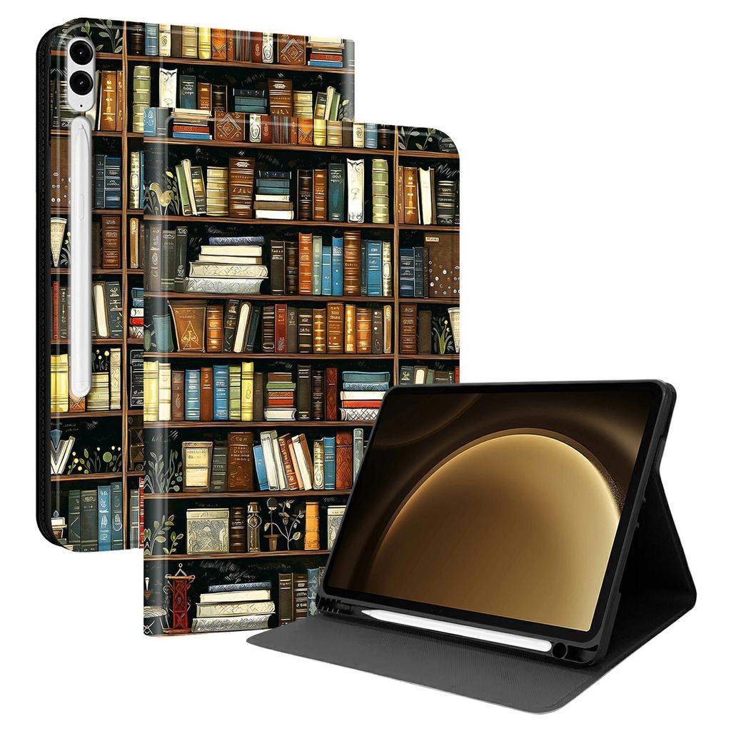 PU Leather Case For Samsung Galaxy Tab S10+ / Tab S9 FE+ Pattern Print Tablet Cover Stand with Pen Slot (Stylus Not Included)