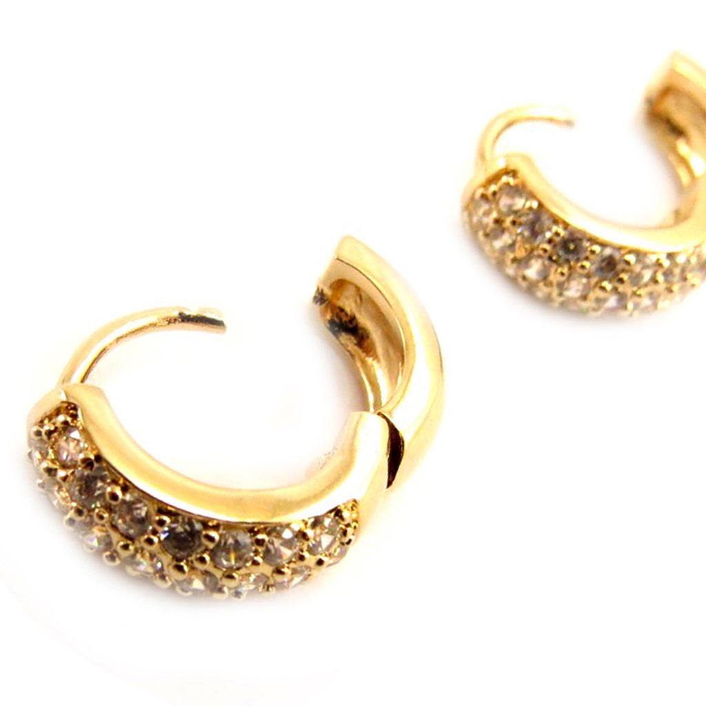 Les Trésors De Lily [L4321] - Позолоченные серьги-кольца «Déesse», золотисто-белые - 13x6 мм