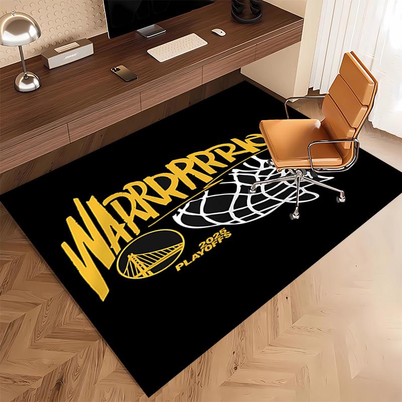 1pc Golden State Warriors logo Print Area Rug - Soft, Washable Non-Slip Indoor Mat, Living Room, Home Office Decorative Rug,Office Decorative