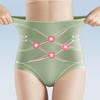 Бесшовные женские хлопковые трусики с высокой талией, нижнее белье с перекрестием на животе, трусы для девочек, дышащие однотонные трусы