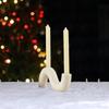 Ceramic Candle Holder for Christmas Pillar Display Home Fireplace Candelabrum