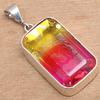 Pendant Bio Tourmaline Quartz Gemstone Valentine'Day Gift Silver Jewelry 2"