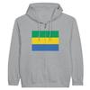 Sweat à capuche à Fermeture éclair - Drapeau du Gabon - Gris - Оптимальный комфорт - Durabilité accrue - Mixte