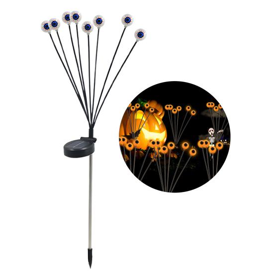 Solar Eyeball Lights Halloween Outdoor Stake Lights Colorful Glowing Ghost Eye Design Waterproof Decorative