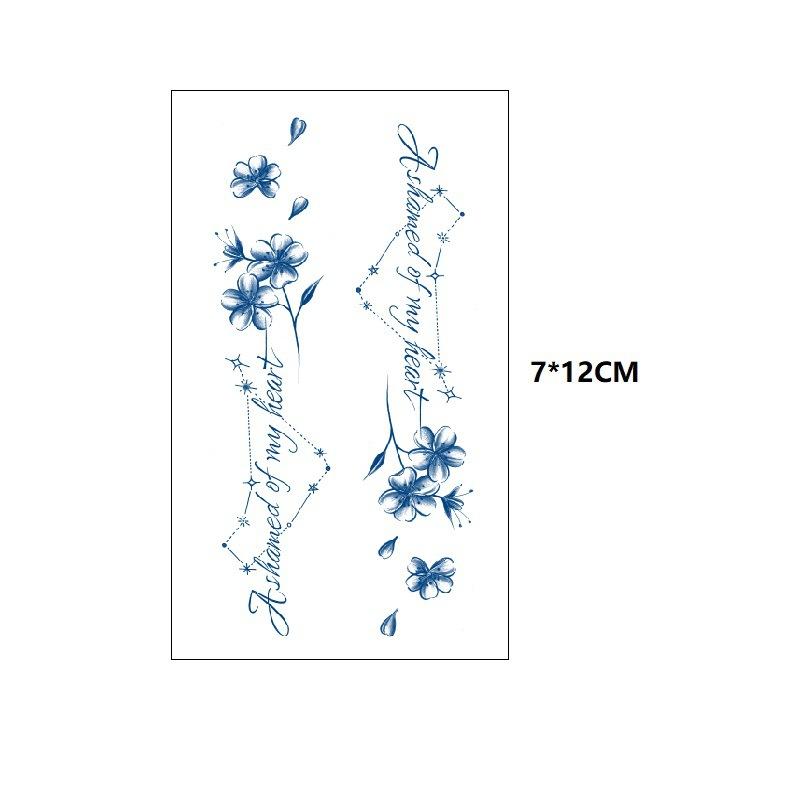 Маленький узор бабочка морская волна хвост рыбы другая сторона цветок маленький свежий сок травяной имитация грудь вода переводная татуировка наклейка