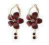 Korean Acrylic Zircon Tassel & Sunflower Stud Earrings Set