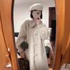Long Coat Women Autumn and Winter Small Korean Temperament Retro Doll Collar Button Woolen Coat