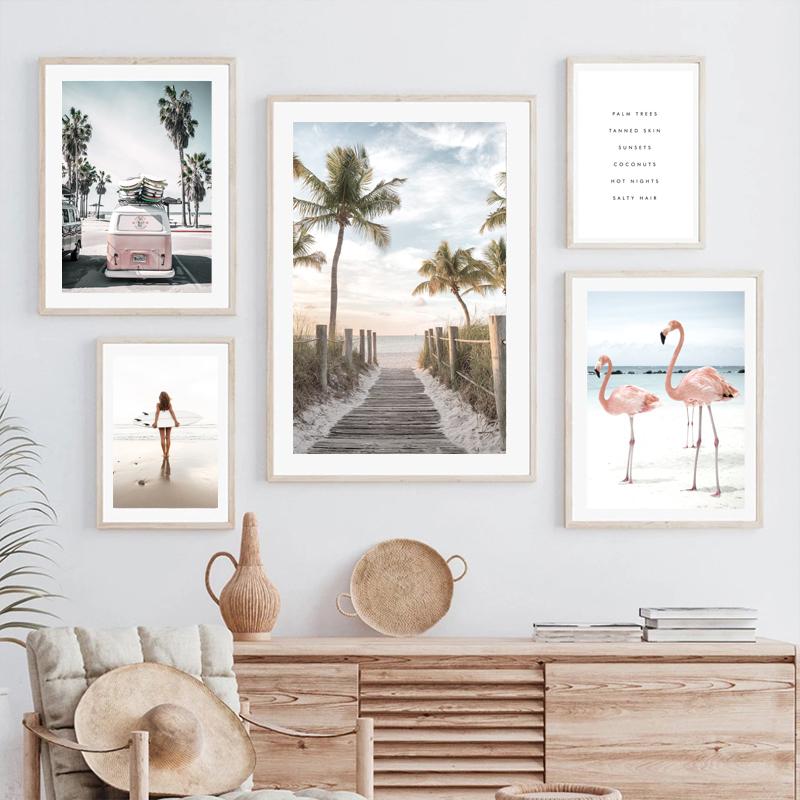 Солнечный Берег Постеры для украшения серф-доски Морская черепаха Океанский пейзаж Холст Картина Скандинавская Приморская Картина Для Декора Гостиной