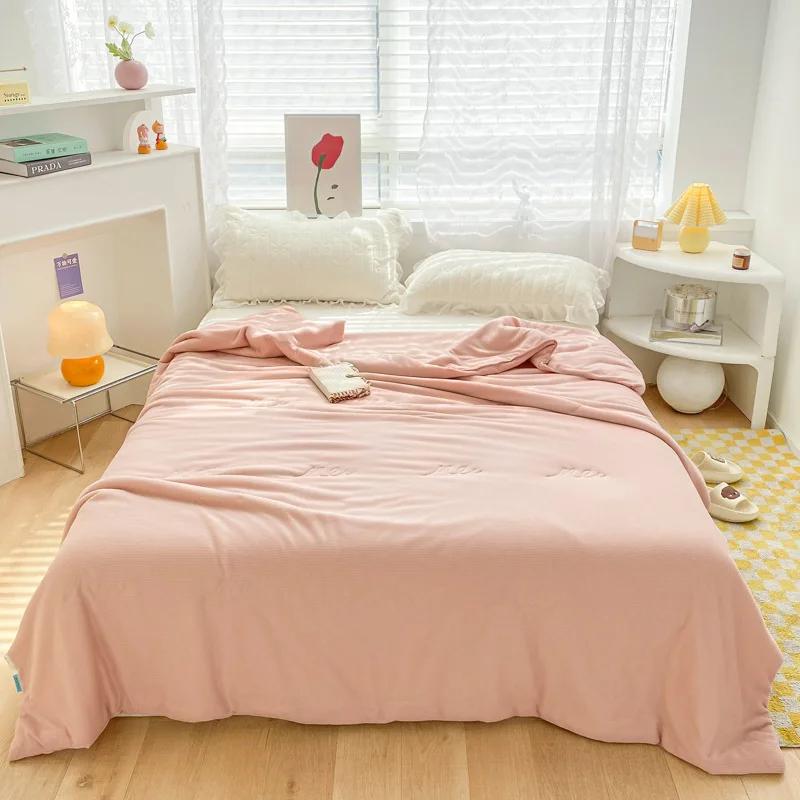 Новое клетчатое летнее одеяло с возможностью проветривания, удобное тонкое моющееся одеяло