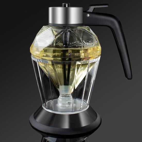 Honey Oil Dispenser Bottle No Mess Syrup Pitcher with Leak-Proof Pump 200ml Clear Glass Sauce Container for Honey Olive Oil Condensed Milk