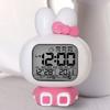 Зарядка кролика Бесшумный Светящийся Ленивый Мультяшный Ребенок Студент Использует Будильник Будильник Прикроватные Часы Вечный Календарь