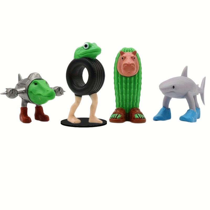 8 шт. 1 комплект Итальянский маразм Пластиковая игрушка Фигурка, Тунг Тунг Тунг Сахур Тралалеро Тралала Декоративный, Настольные украшения, Рождественские подарки