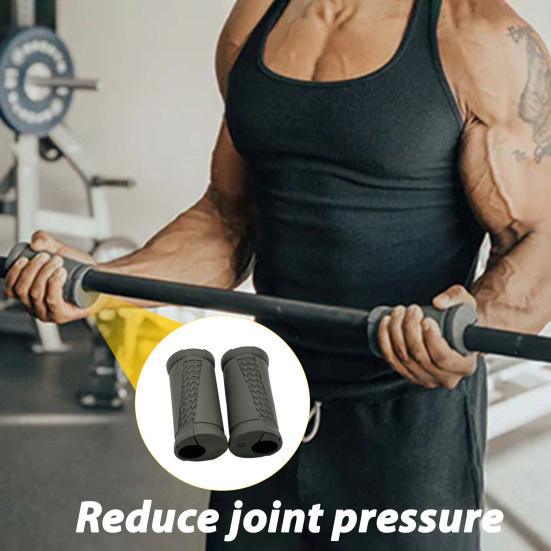 1 Pair Angled Barbell Grips Ergonomic Rotating Weightlifting Handles Reduce Joint Stress Bench Press Biceps Triceps Forearm Training Dumbbell Grip