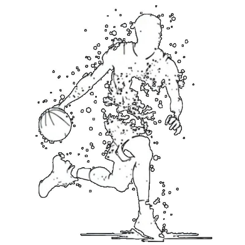 Черная футболка с графическим принтом баскетболиста для повседневной носки