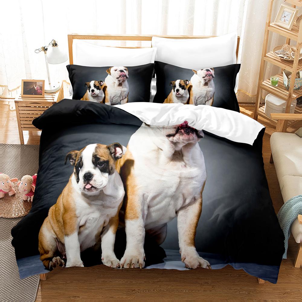 3D The Bulldog Bedding Sets Duvet Cover Set With Pillowcase Twin Full Queen King Bedclothes Bed Linen