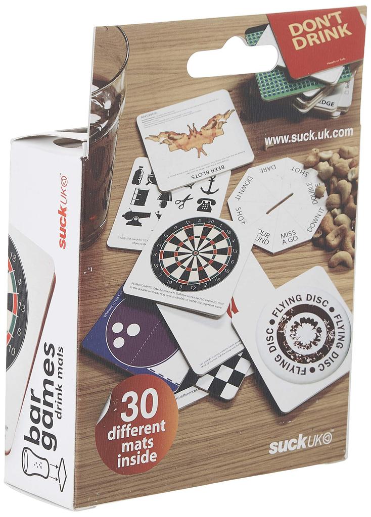 Suck UK 30 Bar Game Пивные подставки 60 Оригинальных игр для питья Карточная игра Набор подставок Игра для вечеринки Подарки Барные аксессуары Аксессуары для мальчишника Семейные развлечения -