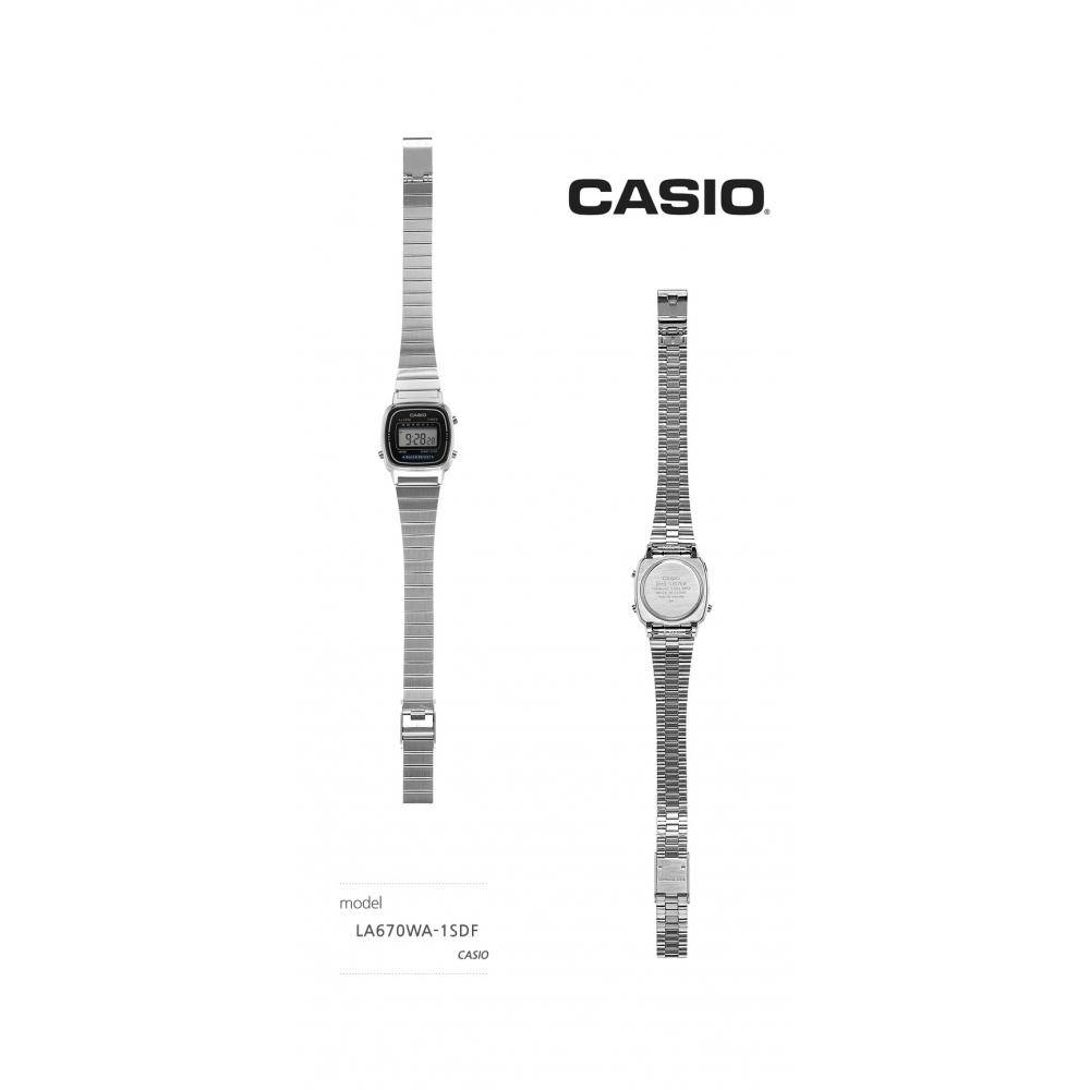 Casio La670wa 1df La670wa 1 Цифровые Квадратные Винтажные Ретро Женские Металлические Часы