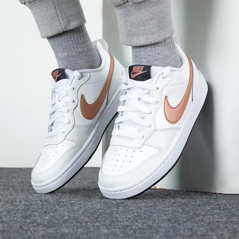 (GS) Nike Court Borough Low 2 'Белый Металлик Бронзовый' Детские BQ5448-116
