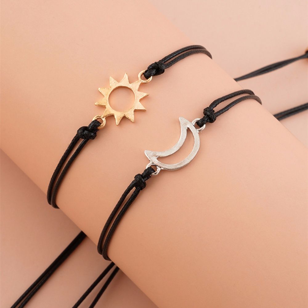 Pendants Moon Sun Zinc Zinc Alloy Hand-woven Bracelets Fashion Jewelry Couple Bracelets Braided Hand Ropes