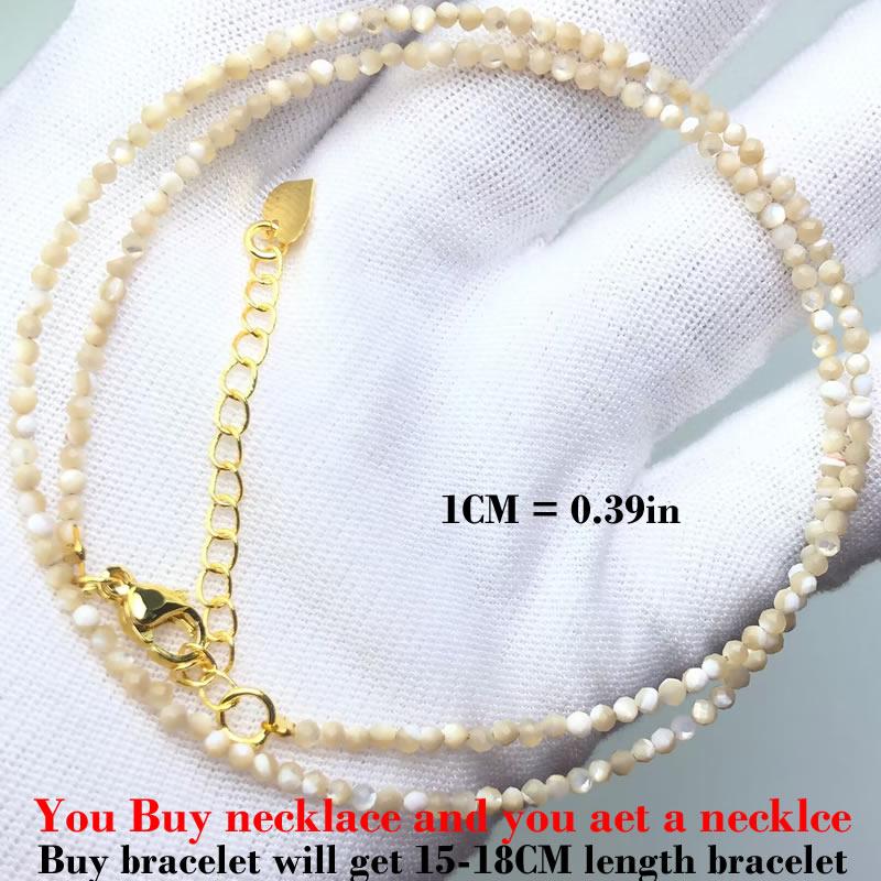 2-3mm Natural Stone Beads Necklaces For Women Men Faceted Indian Agates Tourmaline garnet Crystal quartz Bracelet Clavicle Chain