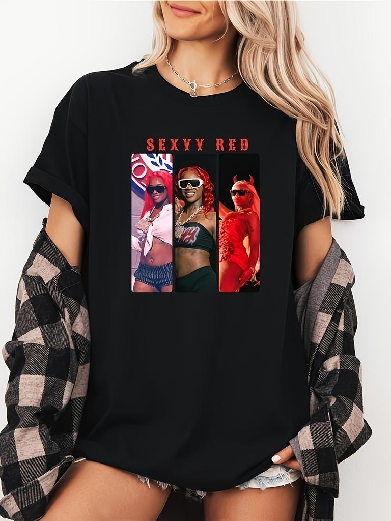 Men's & Women's Sexyy Red Graphic Lettering Unisex 100% Cotton T-Shirt, Soft, All Season Casual Streetwear Essential, All-Match Al