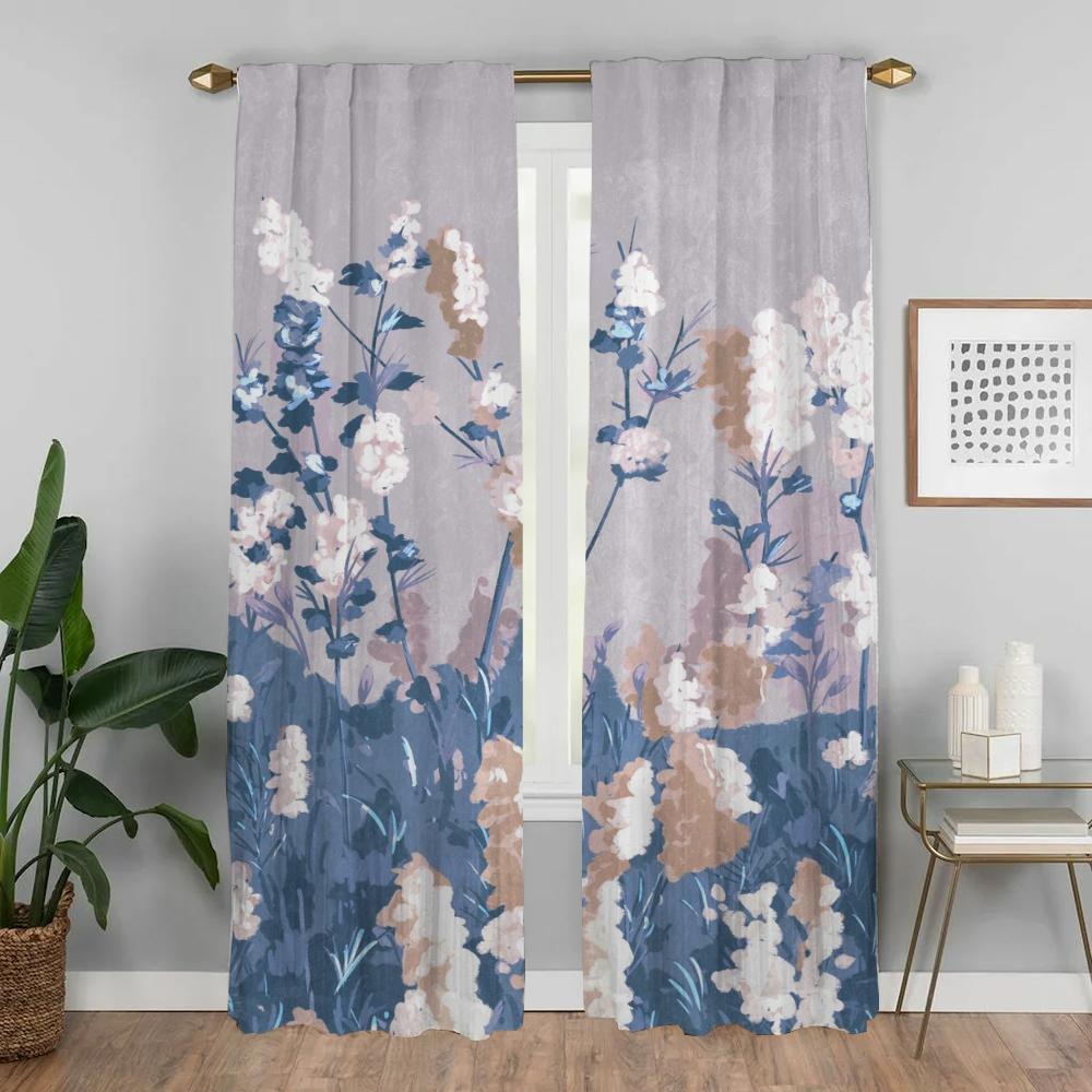 Печать пейзажей противомоскитные шторы для камеры современные шторы для гостиной 2 шт Хэллоуин украшения тюль для спальни