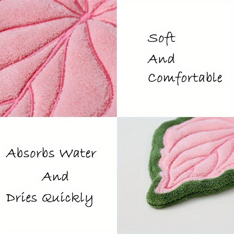 1 шт. Коралловое бархатное полотенце для рук, Форма листа растения, Можно повесить для удобного использования, Супервпитывающее, Полотенце для рук для кухни и ванной