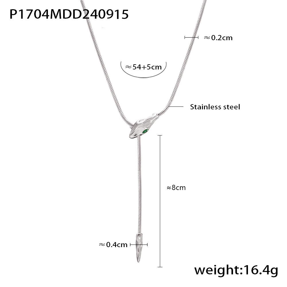 Шикарное ожерелье из нержавеющей стали с головой змеи: Европейский и американский холодный стиль