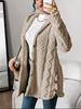 [Cozy Winter Cardigan] Warm & Cozy Women's Winter Plush Diamond-Patterned Hooded Cardigan | Longline Loose Fit Open Front Long Sleeve Coat