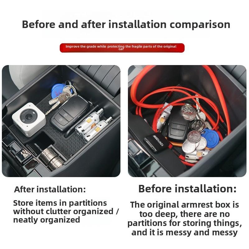 Для Toyota Corolla Cross E210 2018~2025 Автомобильный органайзер на центральную консоль, ABS лоток, подлокотник, кошелек, очки, карточки, ящик для хранения мелочей, аксессуары