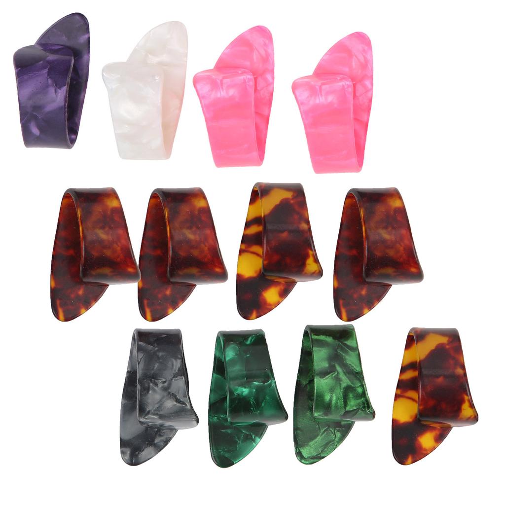 12Pcs Finger Picks Thumb Celluloid General Guitar Parts Instrument Accessories Storage Box