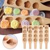 Fashion Pattern Baking Mold 4 Holes Wooden Food Pastry Biscuits Non-Sticky Easy Demold Baking Mold For Diy Dessert Accessory