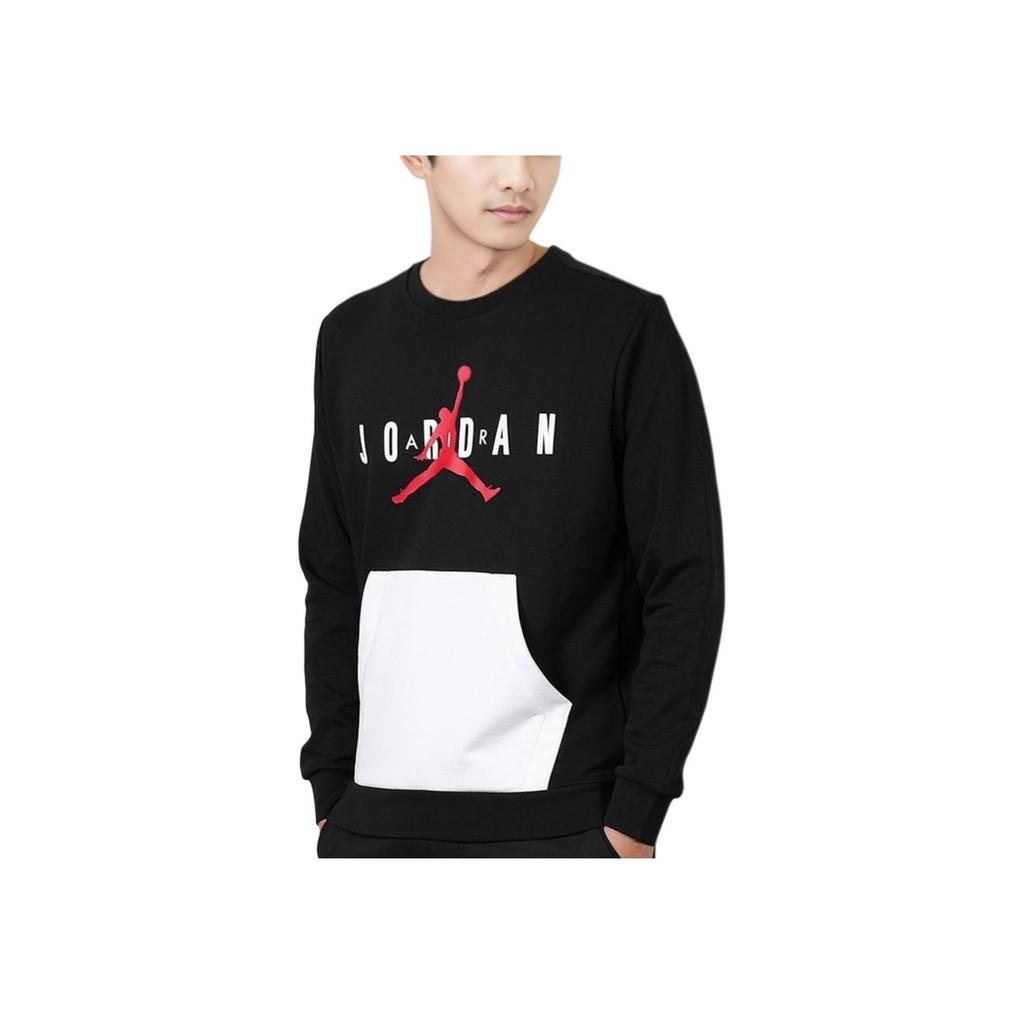 Повседневный спортивный пуловер с капюшоном Air Jordan с большим логотипом, мужские топы, черный AR4785-010