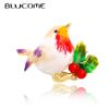 Multicolor Robin Bird Brooch Pins High Quality Enamel Animal Brooches For Friends Christmas New Year Jewelry Gifts