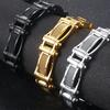 Black Gold Color Bracelet for Men 15MM Width 316L Stainless Steel Chain Men's Wrist Arm Jewelry Birthday Gifts for Boys Father
