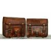Motorcycle Side Pouch Brown Leather Pouch Saddlebags Saddle Panniers 2 Bags