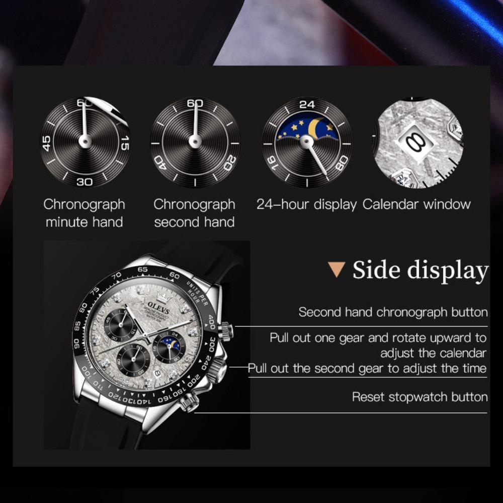 OLEVS Новые лучшие мужские часы Силиконовые многофункциональные кварцевые мужские часы Высококачественные часы