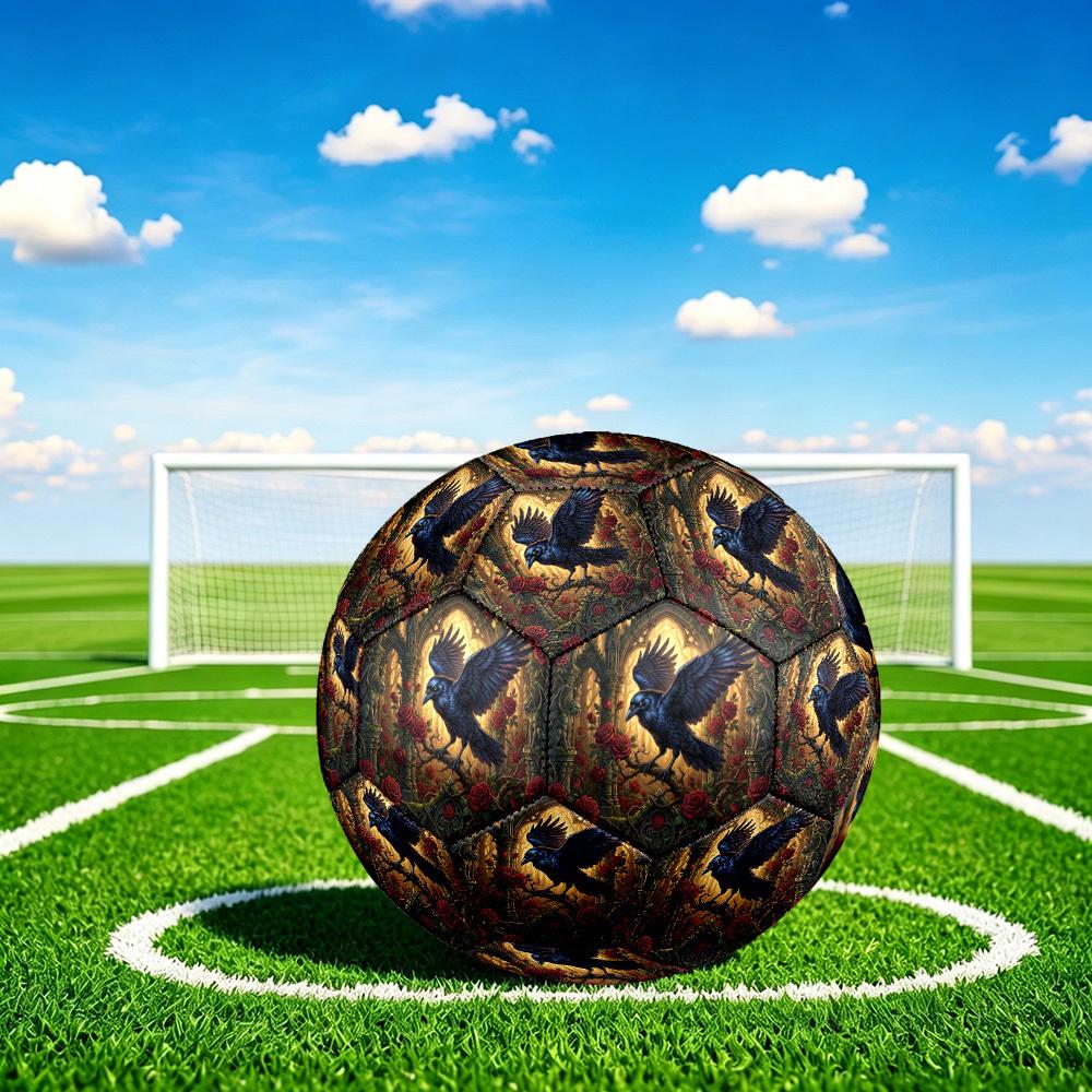 1pc Raven Amidst Roses Durable Size 5 Soccer Ball Professional Match Training Football Indoor &Outdoor Sports Ball p60189