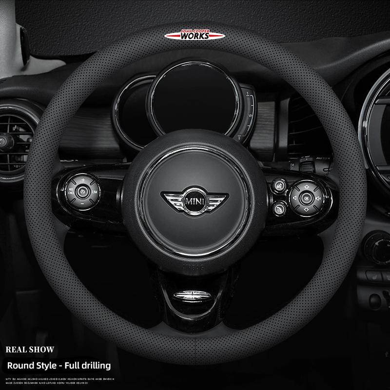 Car Steering Wheel Cover Breathable Leathe Non-Slip Protector For MINI JCW Cabrio Cooper Countryman Aceman Clubman Coupe F57