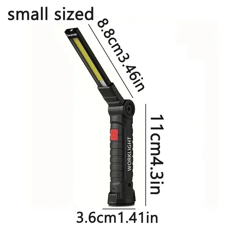 LED Flashlight Rechargeable Work Light Hanging Hook Magnetic with Builtin Battery USB Portable Flash Light Camping Repair Torch